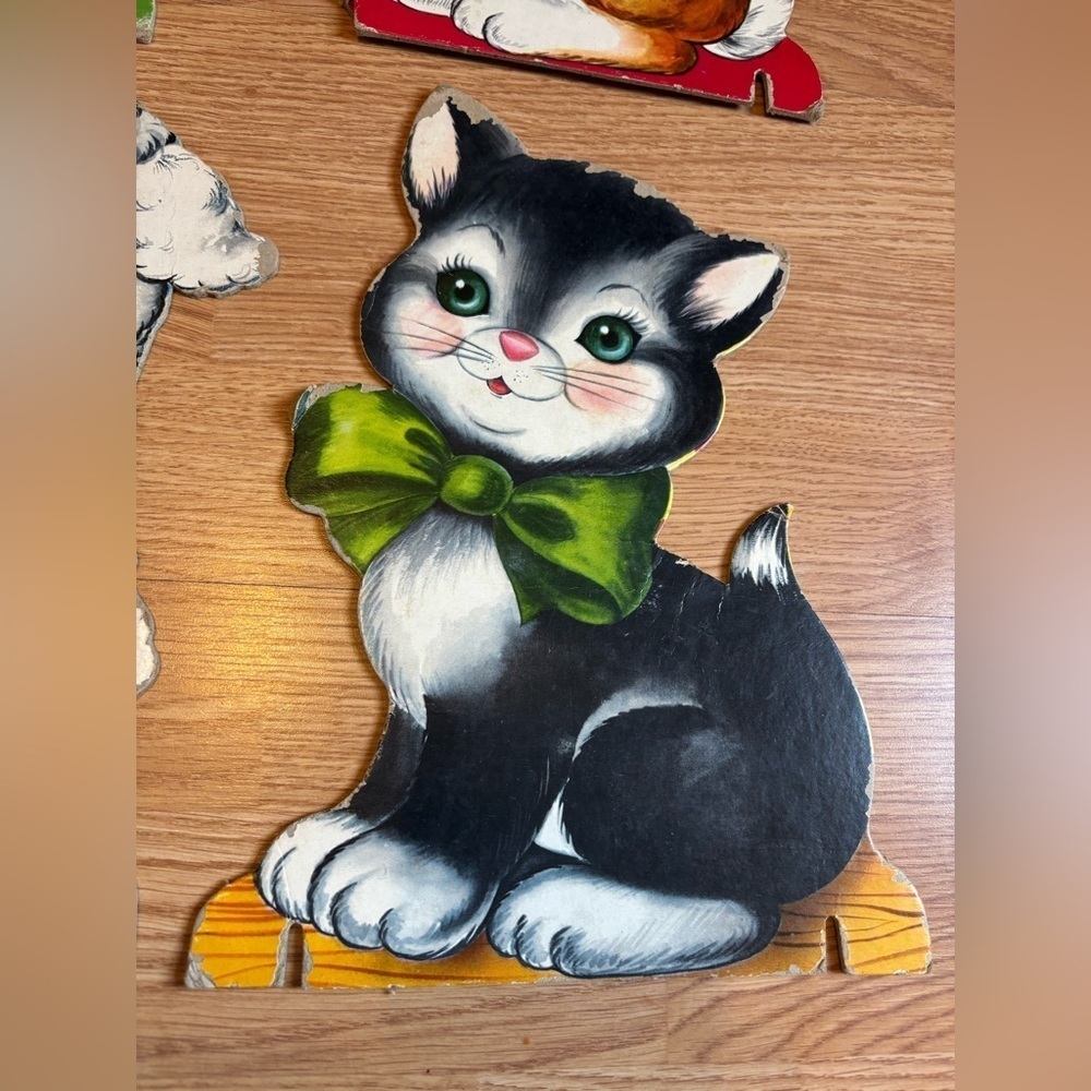 Vintage Animals Pressed Cardboard Wall Decor Lot Of 6 - Picture 5 of 11
